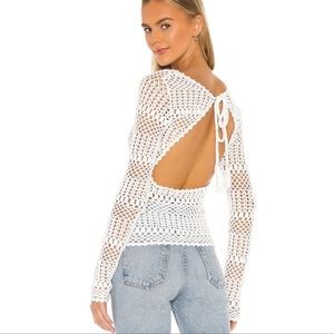 Majorelle White Crochet knitted top Size Small NWOT